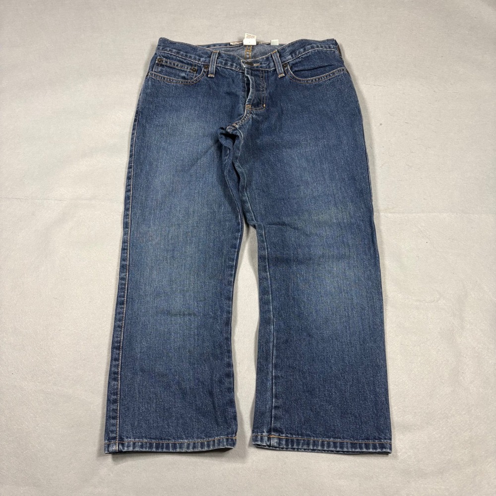 Abercrombie & Fitch Womens Size 0 Blue Demim Capris Low Rise Button Fly